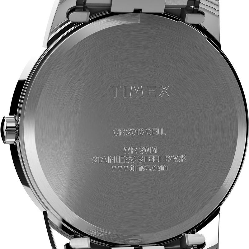 TIMEX ساعة يد أنالوج أنيقة - 43 مم - فضي - Image 3