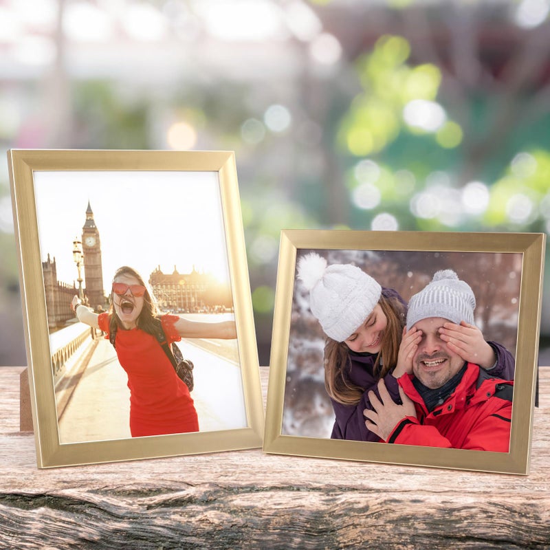 جيفت جاردن GiftGarden 8x10 إطار الصورة مجموعة الذهب من 12 Multi Modern 8 × 10 إطارات كبيرة للجدار أو شاشة الطاولة - Image 2