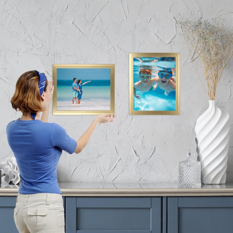 جيفت جاردن GiftGarden 8x10 إطار الصورة مجموعة الذهب من 12 Multi Modern 8 × 10 إطارات كبيرة للجدار أو شاشة الطاولة - Image 4