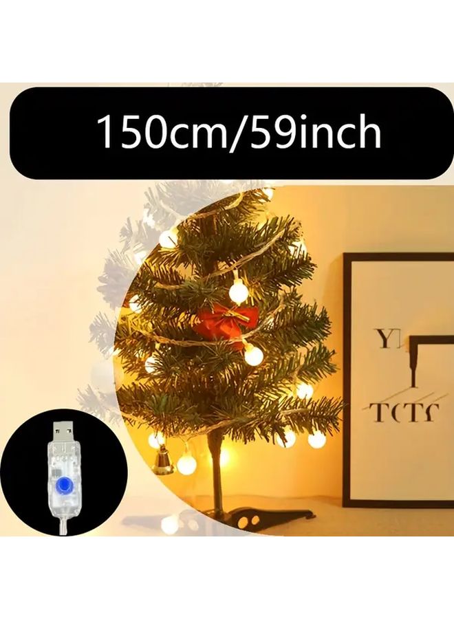 USB Powered Christmas Tree Fairy String Lights 8 Modes Warm Cool LED Bulbs 236.22 Inch - Image 4