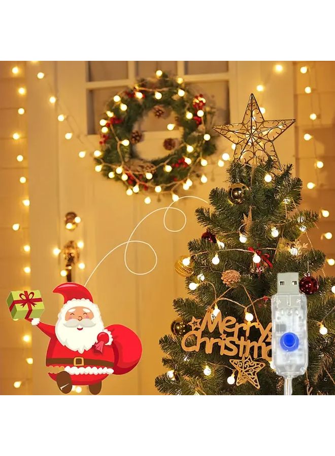USB Powered Christmas Tree Fairy String Lights 8 Modes Warm Cool LED Bulbs 236.22 Inch - Image 2