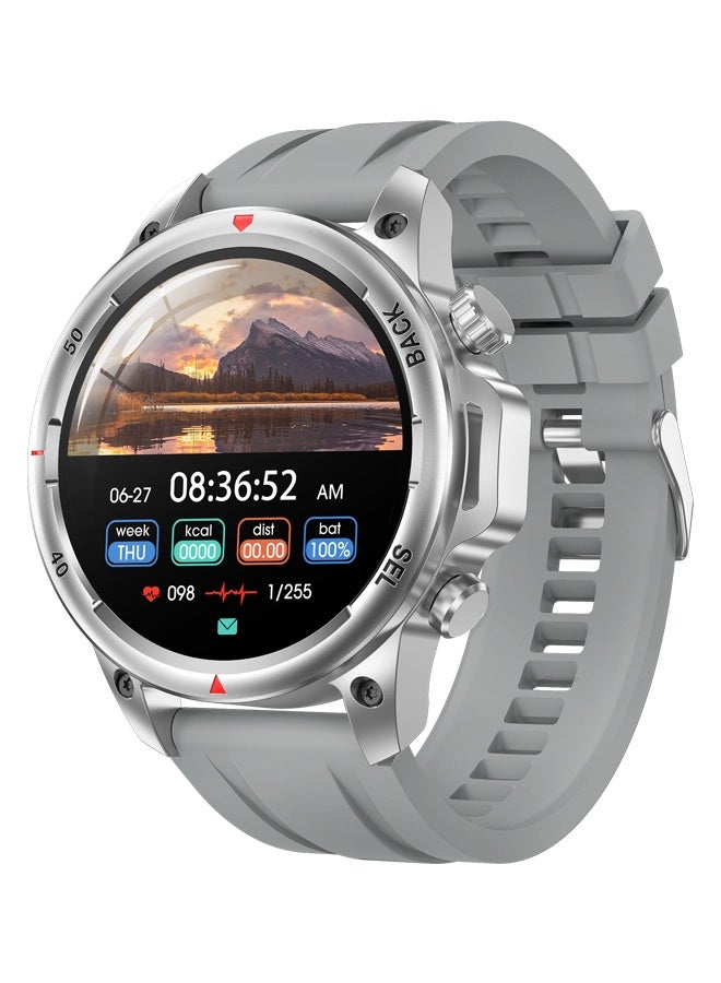 RollsTimi  Men's Smart Watch Outdoor Sports Waterproof Watch Bluetooth Call Health And Sleep Monitoring Multi-sports Mode LED Glare Wick RT-DK68 Gray Tape - Image 1