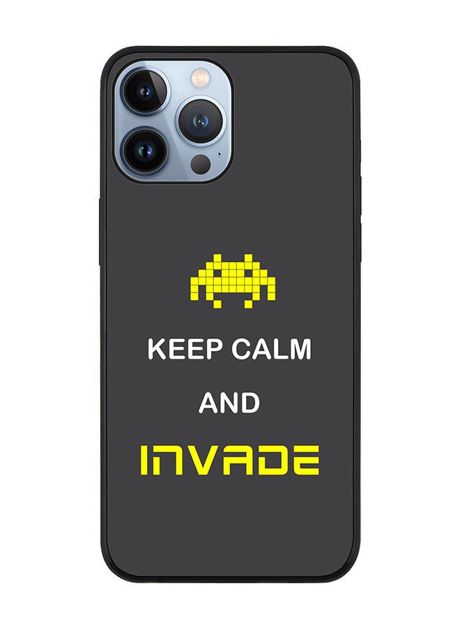 Stylizedd Rugged Black edge case for Apple iPhone 13 Pro Max Slim fit Soft Case Flexible Rubber Edges Anti Drop TPU Gel Thin Cover - Keep Calm And Invade - Image 1