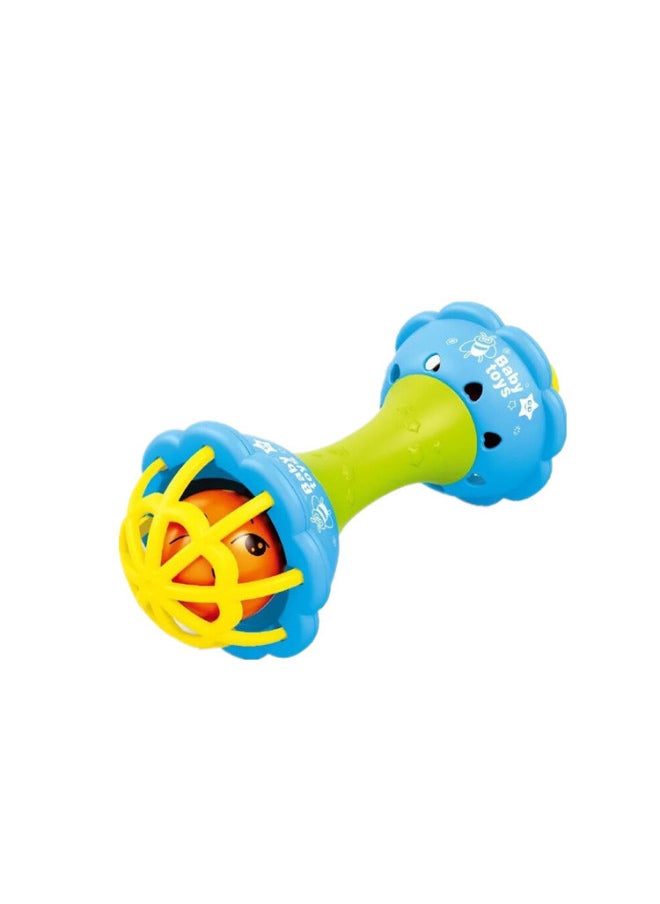 Baby Hand Grab Ball Rattles Fitness Soft Jelly Hand Rattles Fish String Teether Infant Toys 0-1 Year Old Educational Toys-Color:Hand Rattle Silicone Rod (blue)  - Image 3