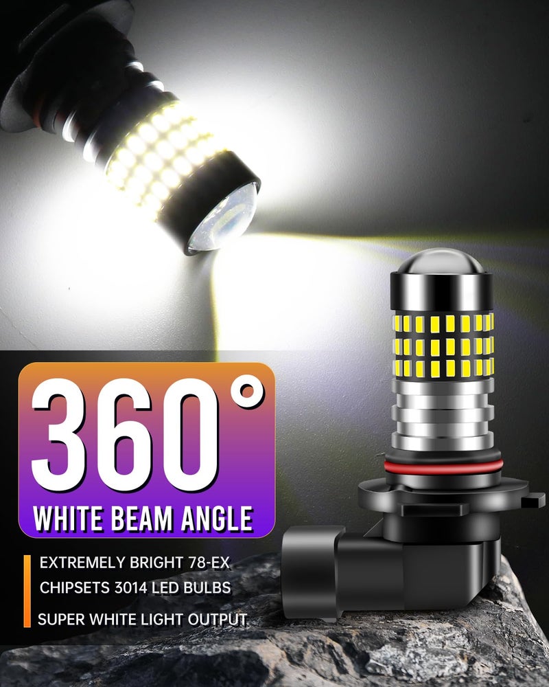 LUYED H10 9145 9140 LED Bulb Fog Light 1800 Lumens Super Bright Xenon White 3014 78-EX Chipsets 9040 9045 Led Bulbs Used for Fog Light or DRL, Pack of 2 - Image 4