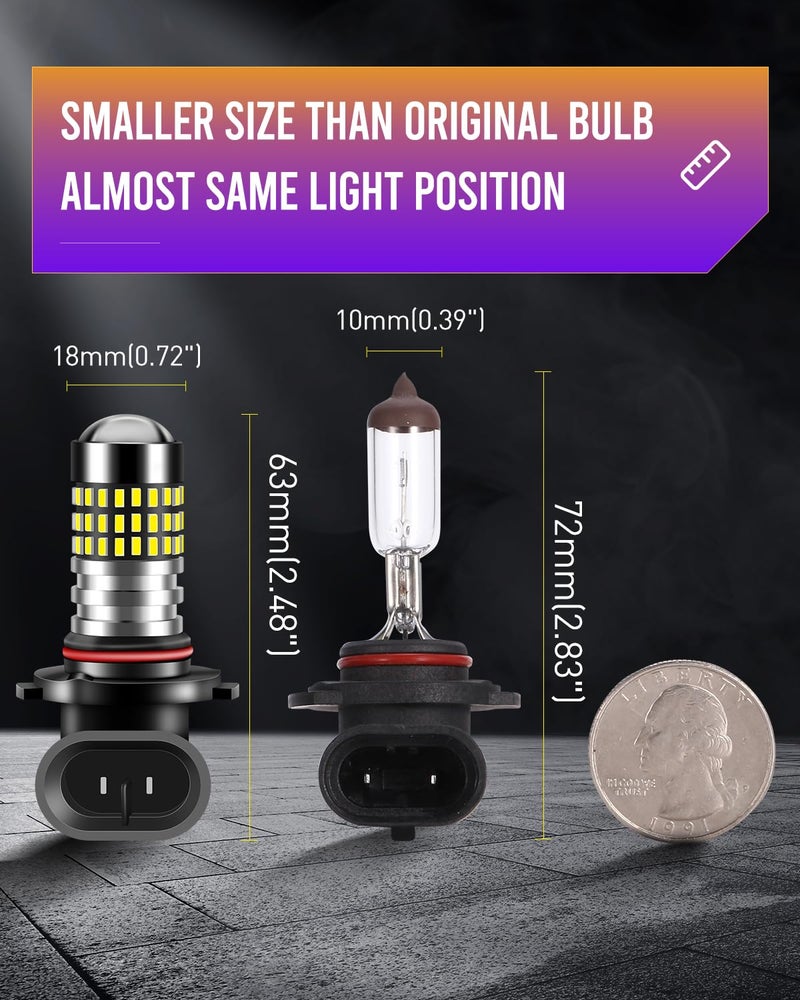 LUYED H10 9145 9140 LED Bulb Fog Light 1800 Lumens Super Bright Xenon White 3014 78-EX Chipsets 9040 9045 Led Bulbs Used for Fog Light or DRL, Pack of 2 - Image 5