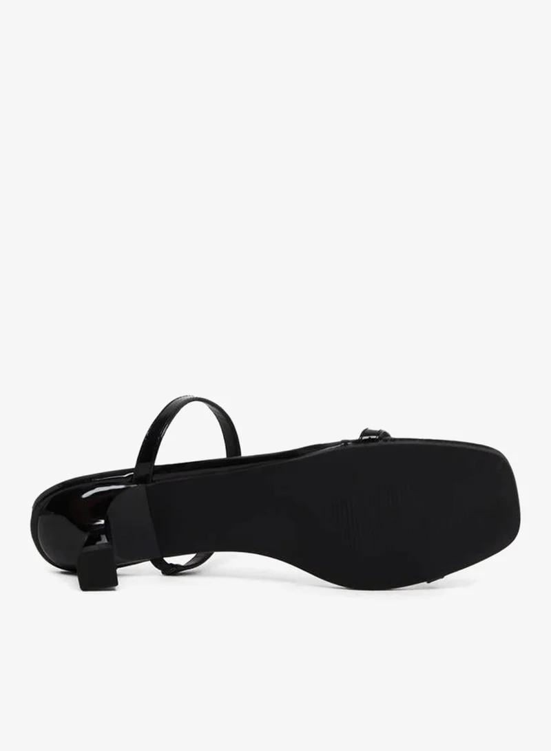 Styli Black Women Black Studded Kitten Heel Sandals for Women | Best Price UAE