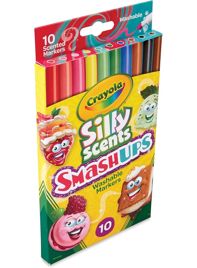 Crayola 10 Ct Silly Scents Smash Ups Slim Washable Markers