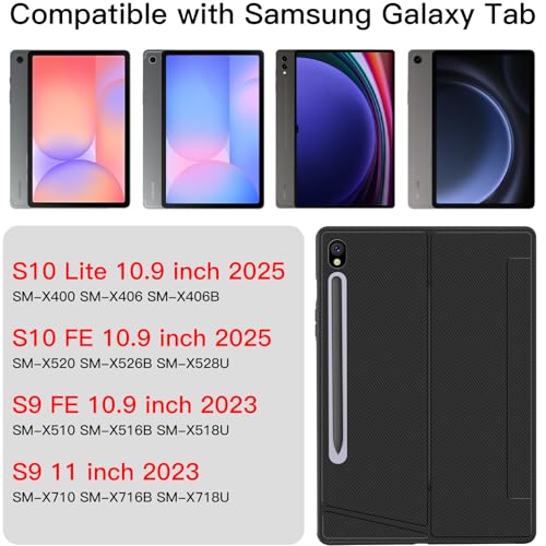 JUQITECH Trackpad Keyboard Case for Samsung Galaxy Tab S10 Lite S10 FE 2025 S9 FE 10.9 Inch S9 11 Inch 2023, Soft Protector Case Kickstand Magnetic Detachable Wireless Backlit Keyboard, S Pen Slot - Image 2