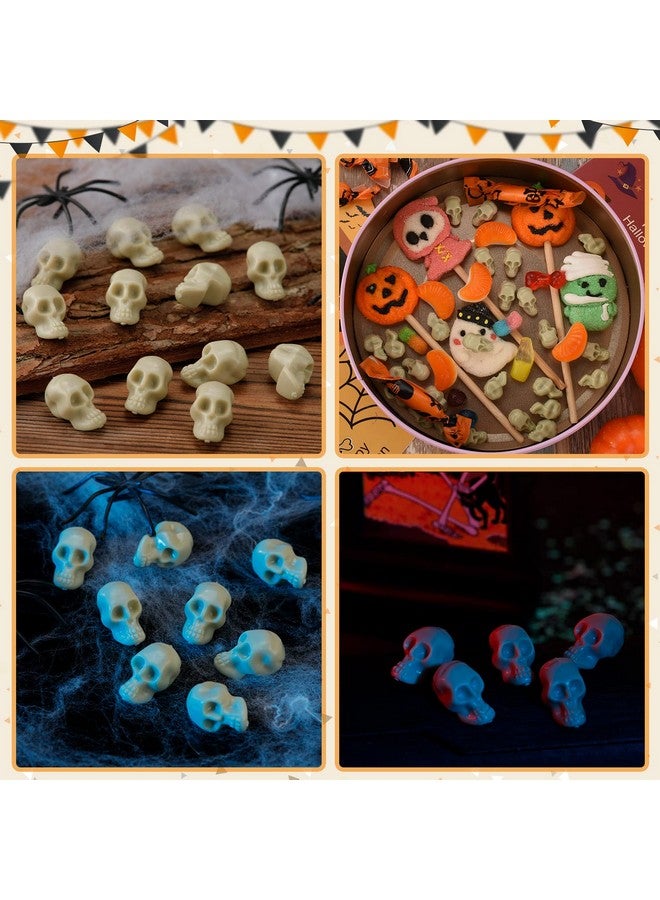 إف إف إن آي يو 115 قطعة من رؤوس الجمجمة البلاستيكية الصغيرة، جماجم مصغرة، تماثيل جماجم هالوين لمقالب الهالوين، ديكور طاولة المنزل في بار الهالوين - Image 5