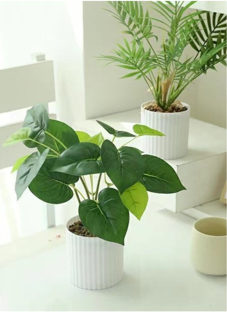 Kutis 1-Piece Artificial Plant with Pot for Home Garden Décor Green/White 30x30 cm  - Image 1