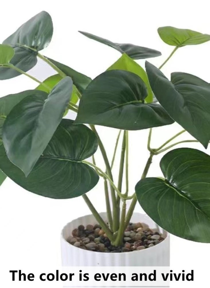 Kutis 1-Piece Artificial Plant with Pot for Home Garden Décor Green/White 30x30 cm  - Image 2