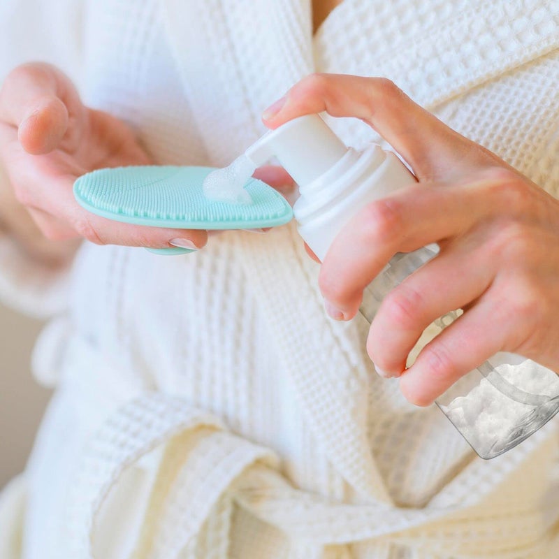 vigor path 3-Pack Travel-Sized Foaming Pump Bottles - Empty Foaming Liquid Soap Dispensers - for Refillable Travel Hand Soap Shampoo Foaming Castile Cosmetics - BPA Free (100ml/3.3oz) (Clear) - Image 2