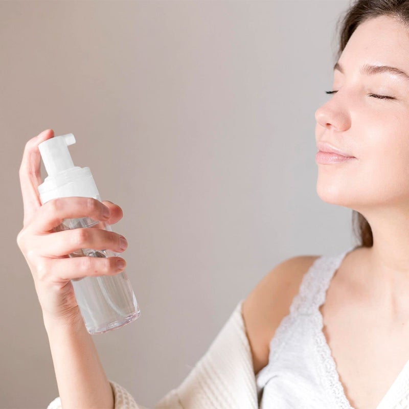 vigor path 3-Pack Travel-Sized Foaming Pump Bottles - Empty Foaming Liquid Soap Dispensers - for Refillable Travel Hand Soap Shampoo Foaming Castile Cosmetics - BPA Free (100ml/3.3oz) (Clear) - Image 4