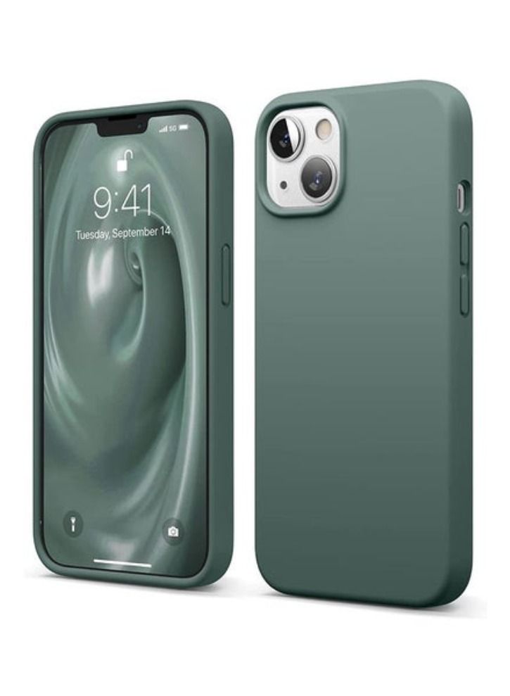 ACLIX Liquid Silicone Case For iPhone 13 Midnight Green - Image 1