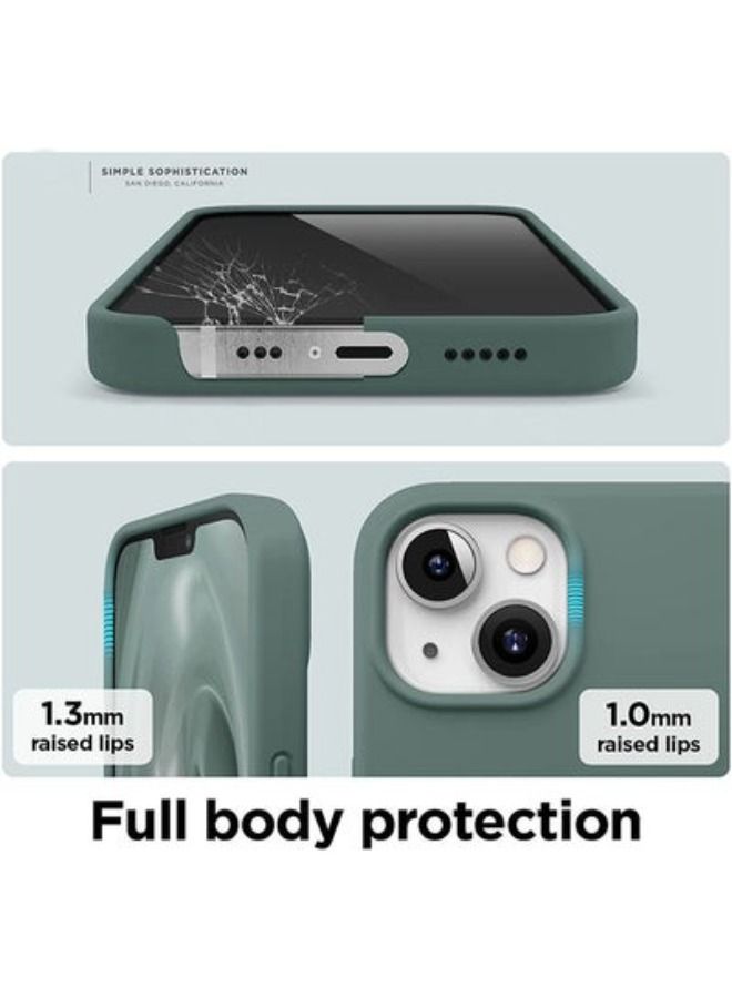 ACLIX Liquid Silicone Case For iPhone 13 Midnight Green - Image 4