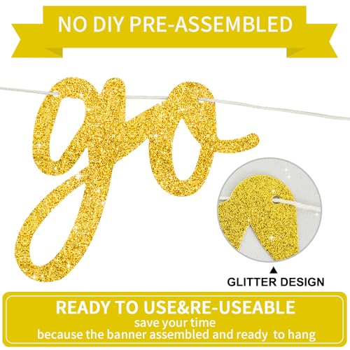 BEISHIDA Gold Go Shawty Its Your Birthday Banner 114FeetNO DIY Hip Hop Theme Glitter Happy Birthday Banner PreStrung Gold Rap Theme Happy Birthday Sign for Man Women birthday Party Supply - Image 5