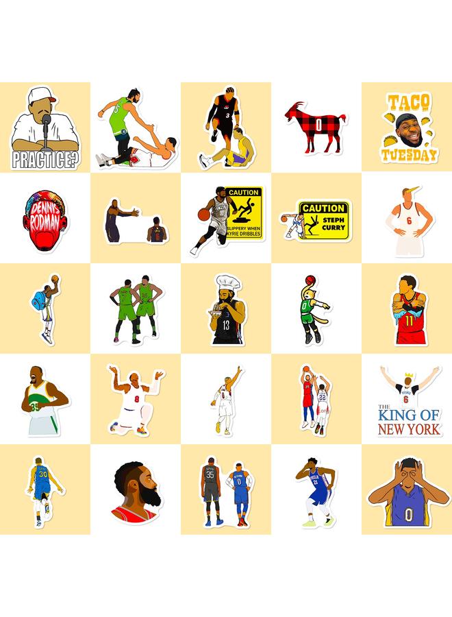 Bluejw 50 NBA-Basketball Terrier Stickers Basketball Player Sports Star Basketball Cartoon Stickers Collection - Image 5