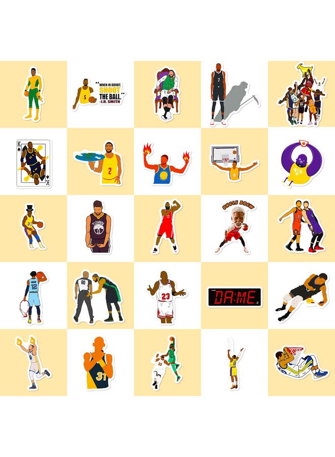Bluejw 50 NBA-Basketball Terrier Stickers Basketball Player Sports Star Basketball Cartoon Stickers Collection - Image 4