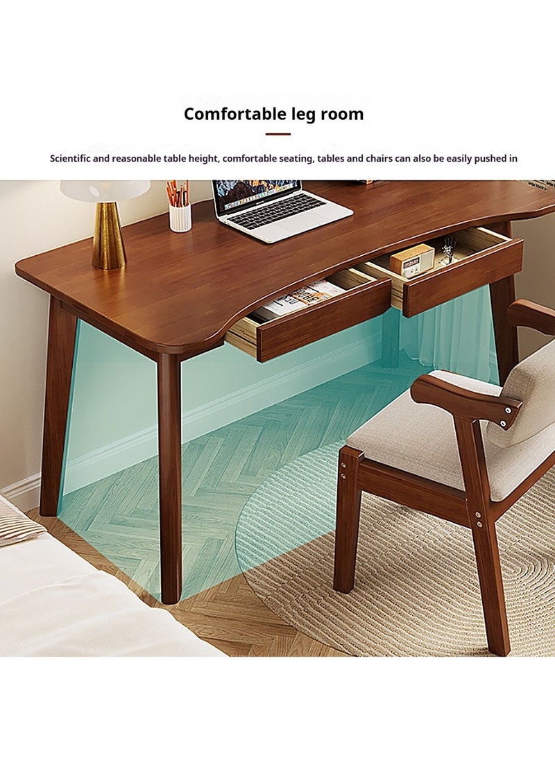 Generic - Large Gaming Desk Computer Desk，Study Table,Computer Walnut Solid Wood Table Office Table for Home, Office, Study, Dining（120 X 60 cm) - Image 1