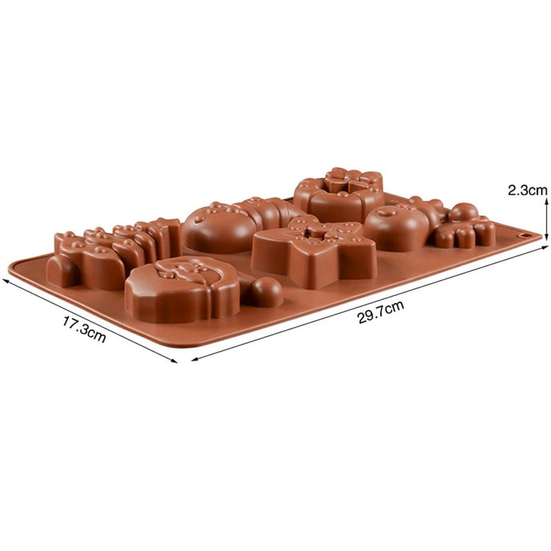 Marhaba traders Marhaba Traders 6 Cavity Christmas Mould Candle Soap Silicone Mould Reindeer Wreath Santa face Snowman Xmas Tree and Star for Holiday Candy Cake Cookies Muffin Cups Chocolate and Jelly - Image 2