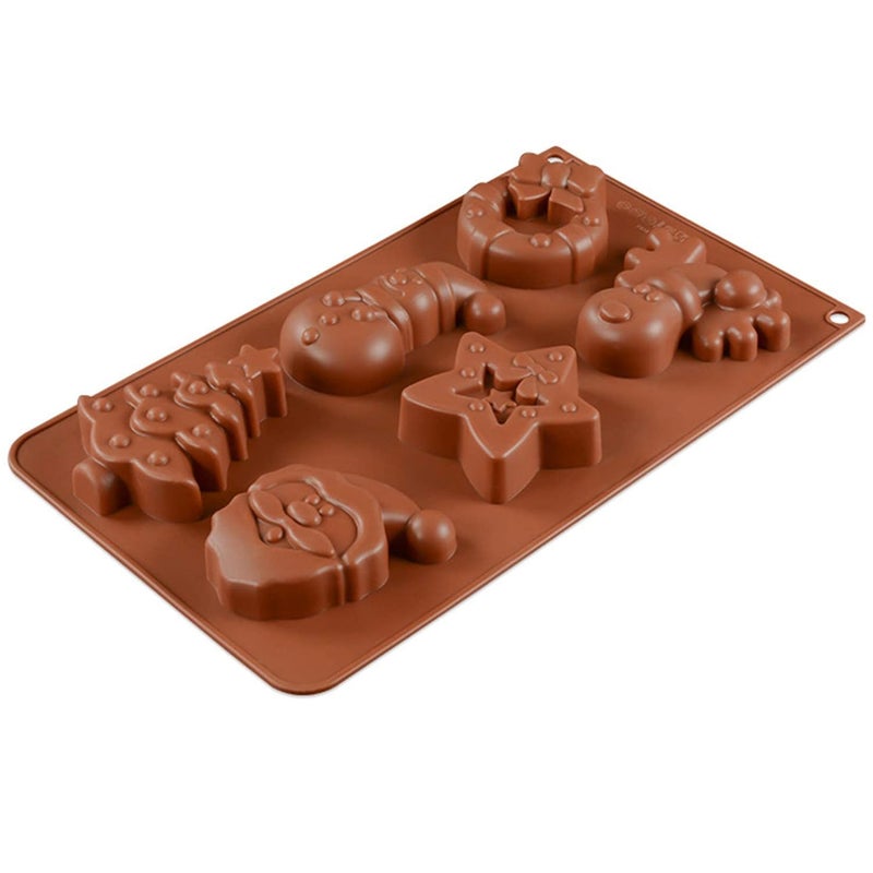 Marhaba traders Marhaba Traders 6 Cavity Christmas Mould Candle Soap Silicone Mould Reindeer Wreath Santa face Snowman Xmas Tree and Star for Holiday Candy Cake Cookies Muffin Cups Chocolate and Jelly - Image 5