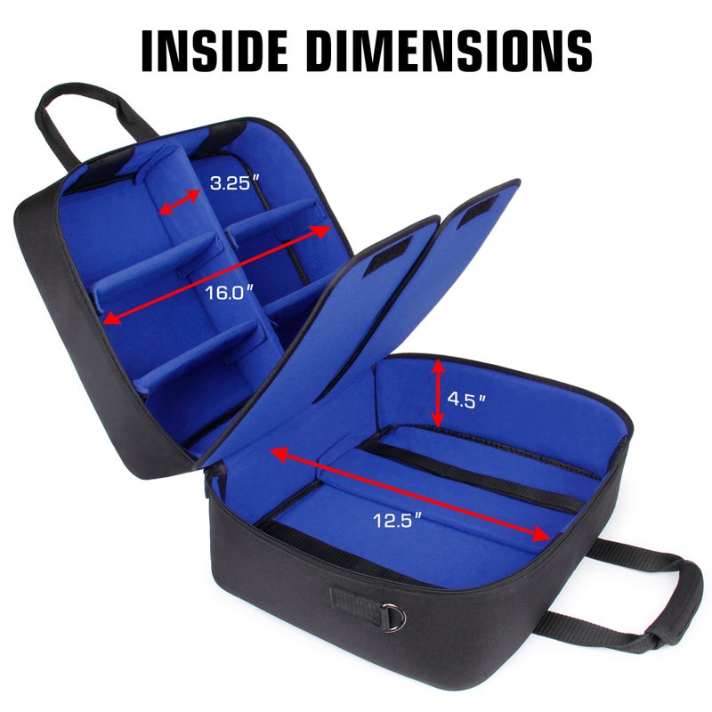 USA GEAR PS5 Case - Console Case Compatible with PlayStation 5 and PS5 Digital Edition with Customizable Interior for Controller, Games, Headset, and Accessories (Blue) - Image 3