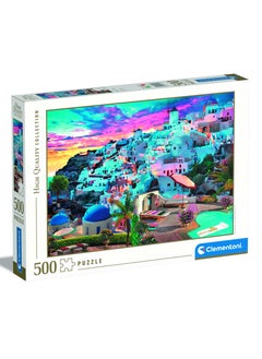 Clementoni Clementoni Puzzle HQC Greece View 500 Pieces | Jigsaw Puzzle | Puzzle for Adults | Challenging Puzzle | Perfect for Stress Reliever and Puzzle Lovers | Made in Italy  - Image 1