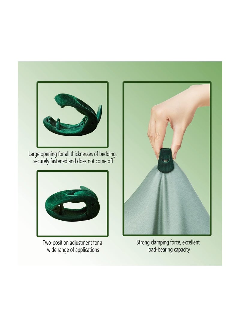 SOLARAE 12PCS Shell-Shaped Duvet Clips, Non-Slip Flocked Fabric Bed Sheet Grippers, Adjustable Two-Position Duvet Cover Clips, Easy to Secure Sheets and Prevent Shifting. - Image 5