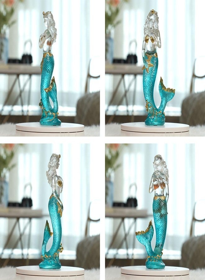 SEINHIJO Mermaid Statue Figurine Lady Sculpture Modern Decor Home Gift Table Centerpiece Art for Bookshelf Desktop Polyresin 9.8 Inch - Image 2