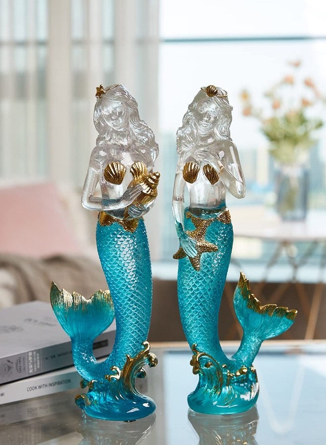 SEINHIJO Mermaid Statue Figurine Lady Sculpture Modern Decor Home Gift Table Centerpiece Art for Bookshelf Desktop Polyresin 9.8 Inch - Image 3