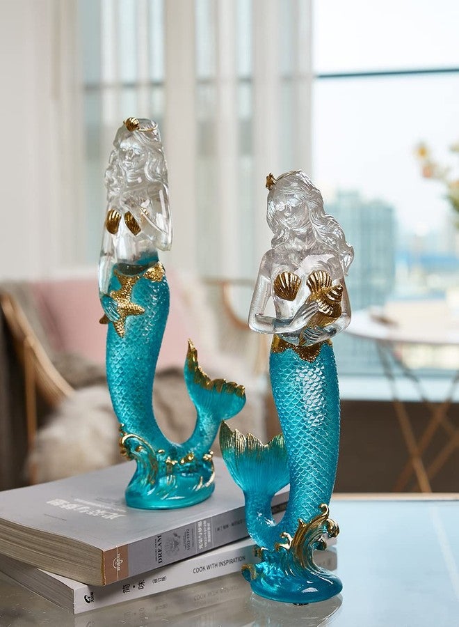 SEINHIJO Mermaid Statue Figurine Lady Sculpture Modern Decor Home Gift Table Centerpiece Art for Bookshelf Desktop Polyresin 9.8 Inch - Image 5