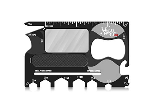 Wallet Ninja 2.0 (Advanced 20-in-1 Multitool, Now With Mirror + Nail File) Available in Black - Image 4