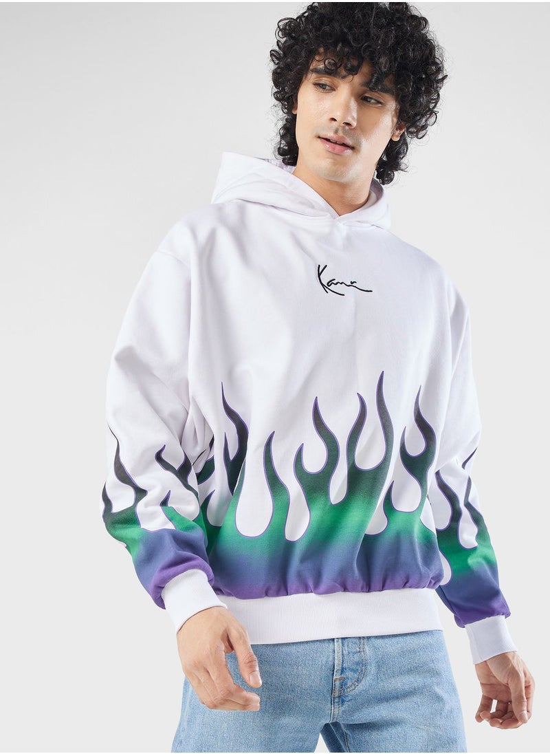 Karl Kani - Small Signature Flame Hoodie - Image 1