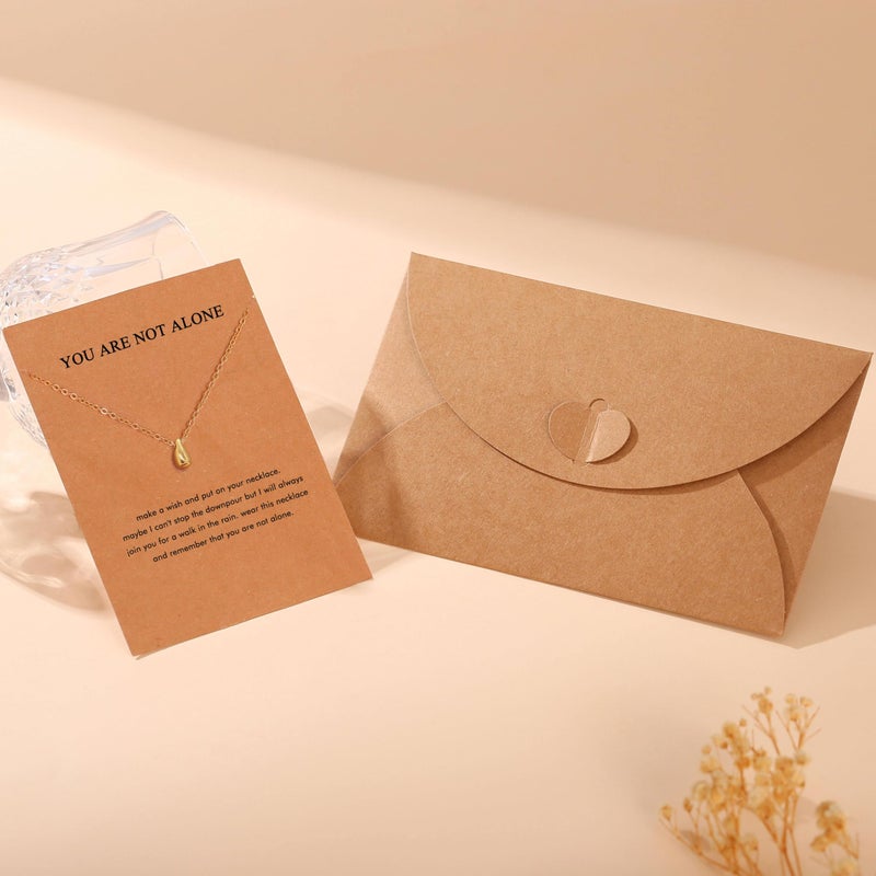 RZKING Thinking Of You Gifts For Women, Golden Dainty Waterdrop Pendant Necklace for Women - Image 5