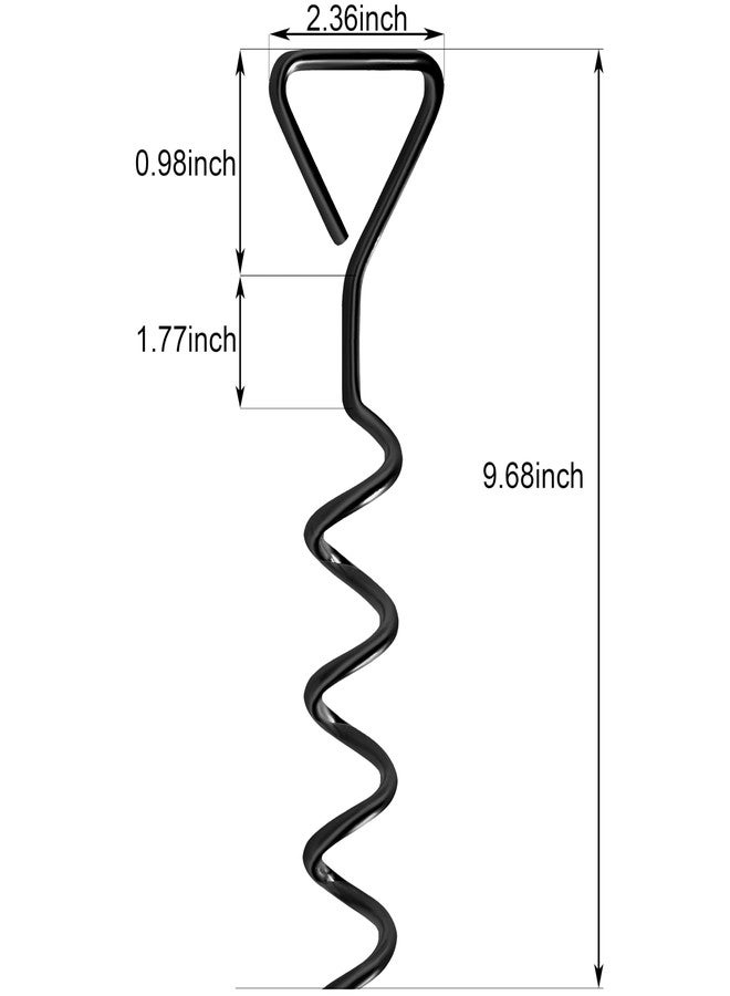 Tradesparker Trampoline Anchors Stakes Tent Garden Stake Heavy Duty Trampoline Parts Tent Canopies,Carports,Swing Sets Small Stake Corkscrew Shape Steel Stakes Anchor Kit,Bonus 4 Strong Belt,Black - Image 2