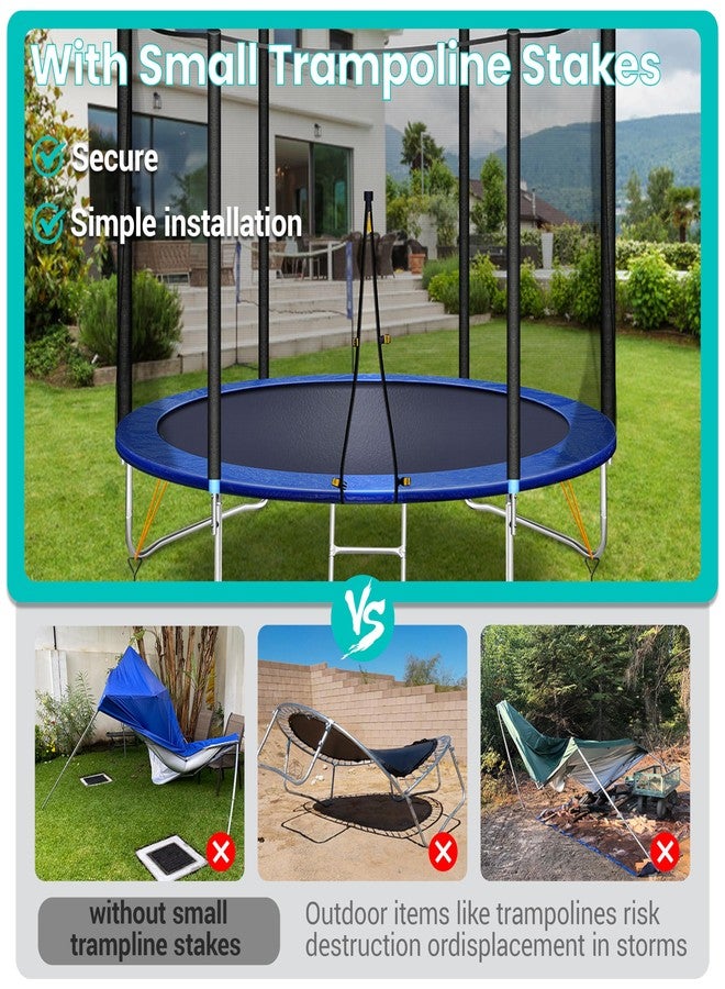 Tradesparker Trampoline Anchors Stakes Tent Garden Stake Heavy Duty Trampoline Parts Tent Canopies,Carports,Swing Sets Small Stake Corkscrew Shape Steel Stakes Anchor Kit,Bonus 4 Strong Belt,Black - Image 4