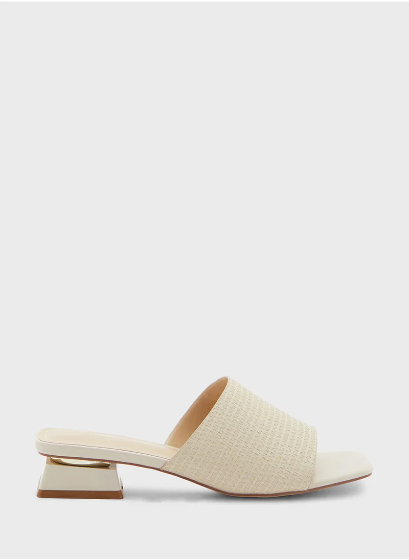 ELLA Textured Square Toe Mule Sandal