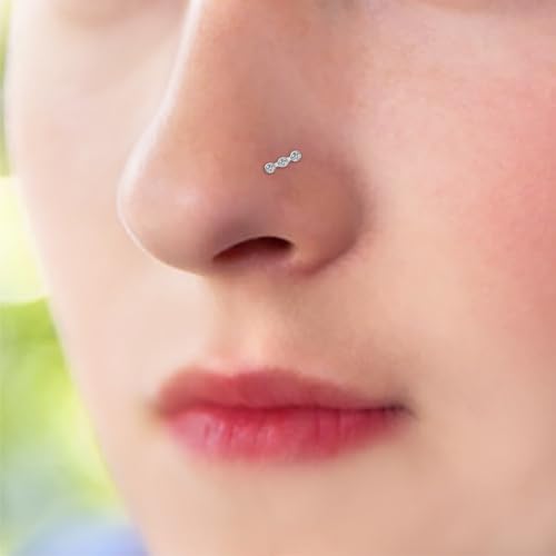 Mayhoop 20G Nose Rings Studs 316L Surgical Stainless Steel L Shape Bone Diamond Heart Corkscrew Nose Ring Nostril Piercing Jewelry for Women Men - Image 5