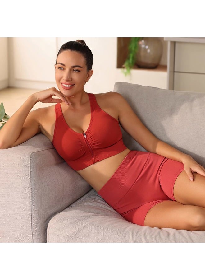 Evercute Zip Front Post-Surgery Bra Women's Wireless Sports Bras Padded Strappy Medium Support Yoga Exercise Athletic Bras - Image 5