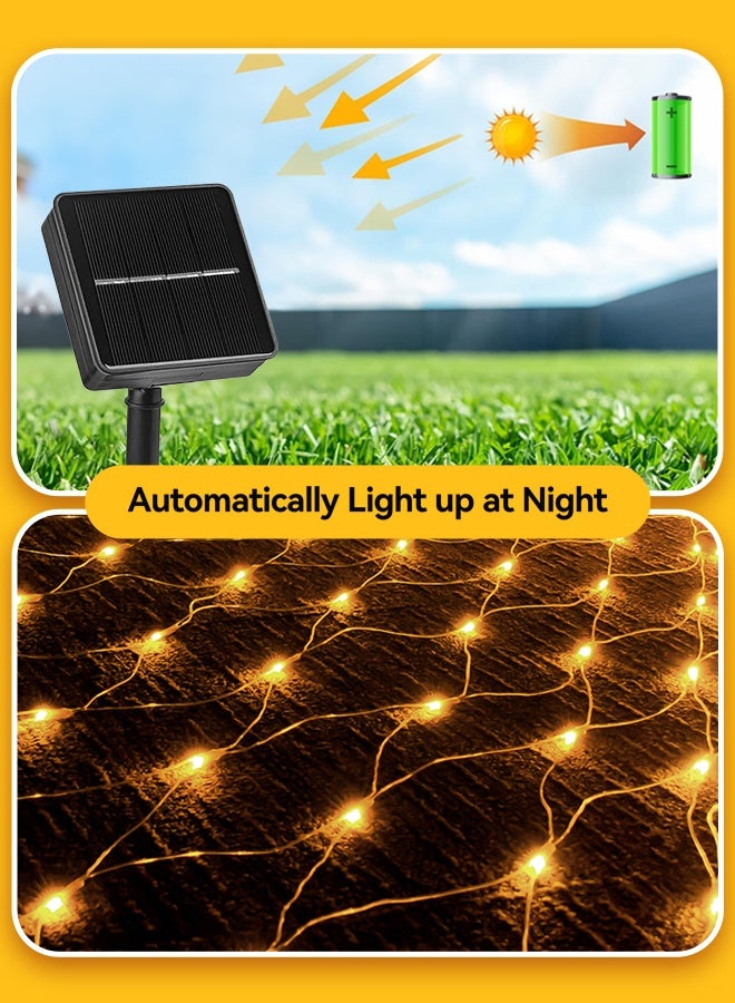 Tersely Solar Net Lights Outdoor with Remote Mesh Lights 3M x 2M/9.8 x 6.6FT 192 LEDS IP65 Waterproof Lights for Ramadan Diwali Party Patio Backyard Bush Fence Wall Christmas Holiday - Image 4