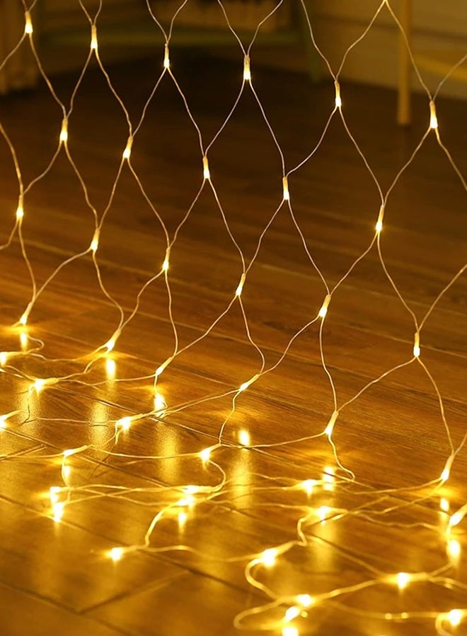 Tersely Solar Net Lights Outdoor with Remote Mesh Lights 3M x 2M/9.8 x 6.6FT 192 LEDS IP65 Waterproof Lights for Ramadan Diwali Party Patio Backyard Bush Fence Wall Christmas Holiday - Image 5