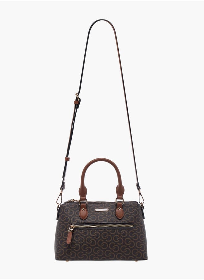 Celeste Women Monogram Print Tote Bag with Zip Closure and Double Handle  - Image 2