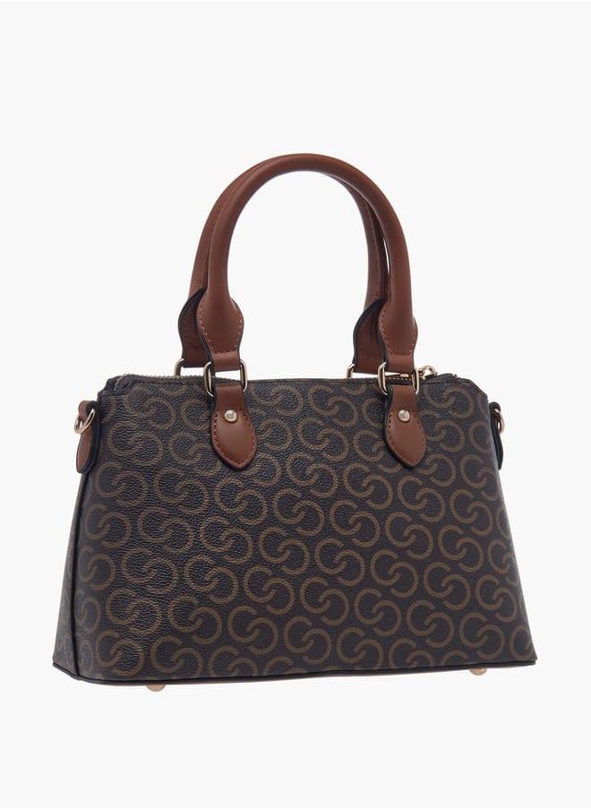 Celeste Women Monogram Print Tote Bag with Zip Closure and Double Handle  - Image 3