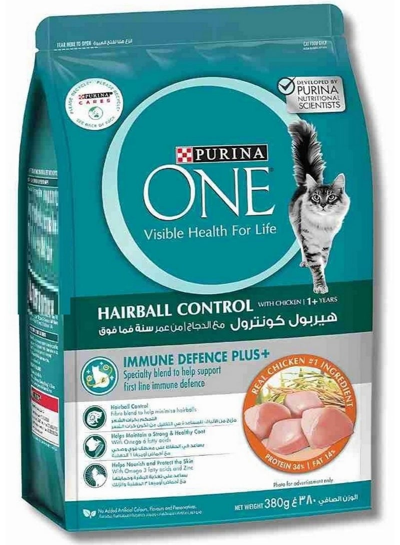 Purina ONE Hairball Control With Chicken 1+ Years 380 G - Image 1