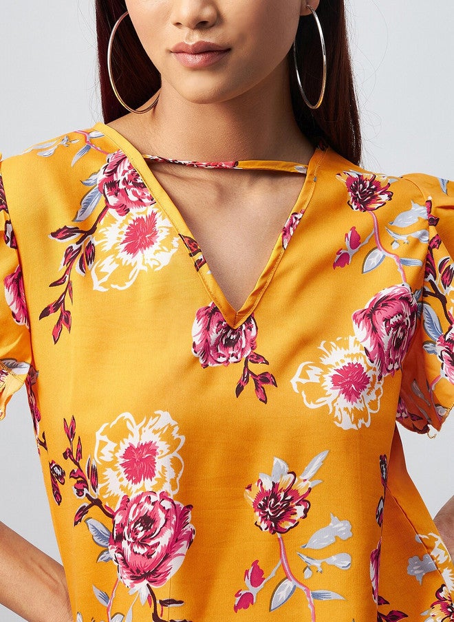 CHIMPAAANZEE Yellow Floral Printed Top - Image 2