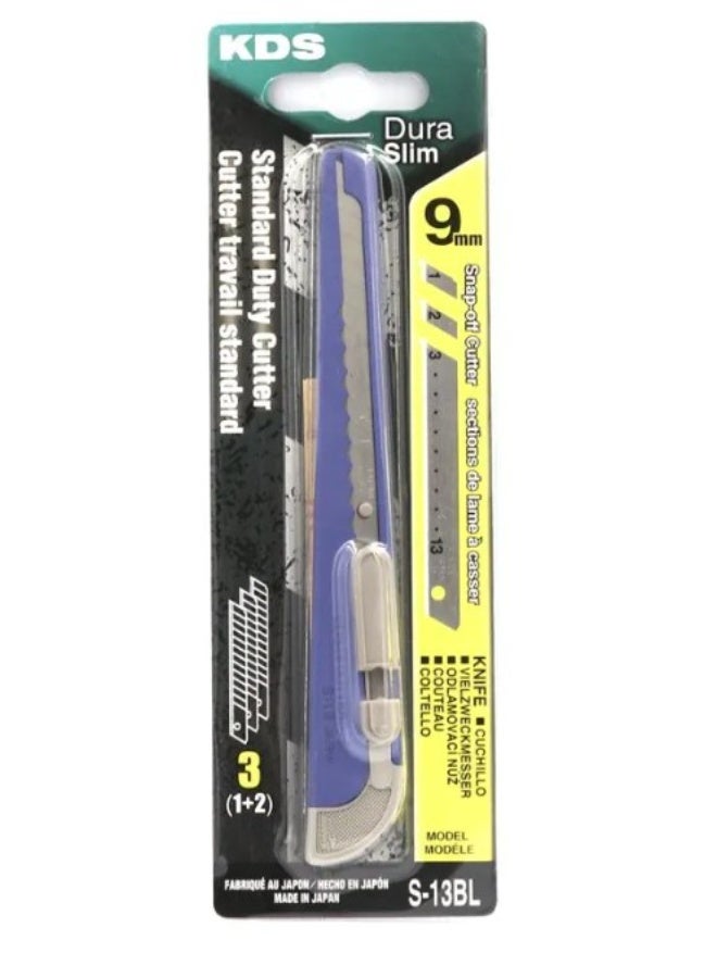 KDS S-13BL Dura Slim 9mm Snap-Off Cutter – Blue Handle, Pack of 2 - Image 3