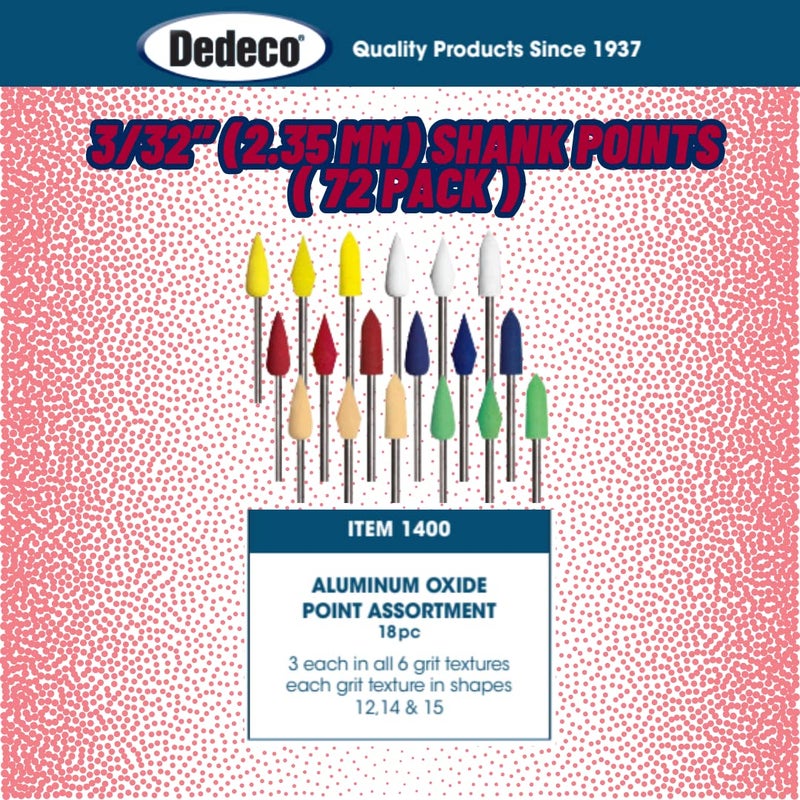 Dedeco Sunburst Points – 3/32” (2.35mm) Shank, Shape -14, Precision Thermoplastic Cleaning Polishing Deburring Rotary Tool Accessories, Standard 220 Grit, Aluminum Oxide - 12 Pack - Image 5