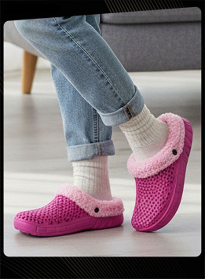 OUTAD Women Autumn and Winter Warm Anti-skid Slide Wear-resistant Bedroom Slipper Pink - Image 1