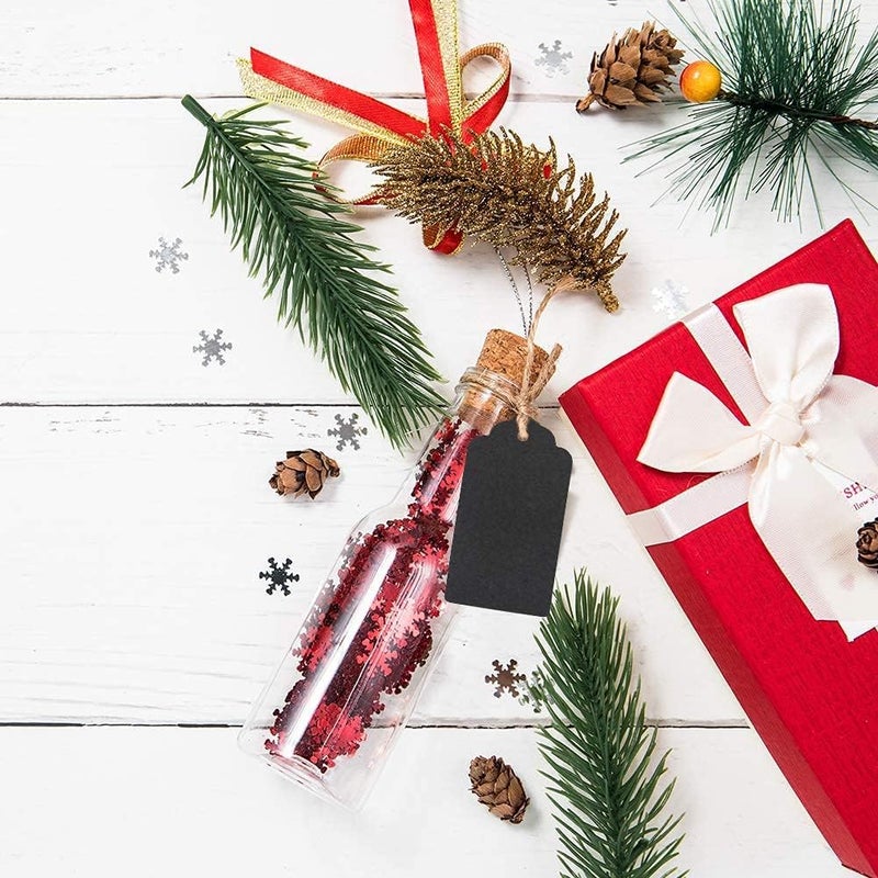 g2plus Price Tags, 100PCS Black Paper Gift Tags, 2.8×1.6 in Blank Labeling Tag, Blank Paper Hang Tag with String for Gift Wrapping, DIY Arts & Crafts, Graduation, Halloween, Garage Sales - Image 4